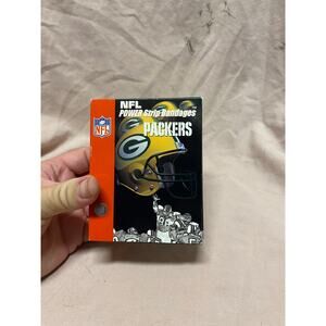NOBLE NFL POWER STRIP BANDAGES - GREEN BAY PACKERS - BAND-AIDS - 25 BANDAGES BOX